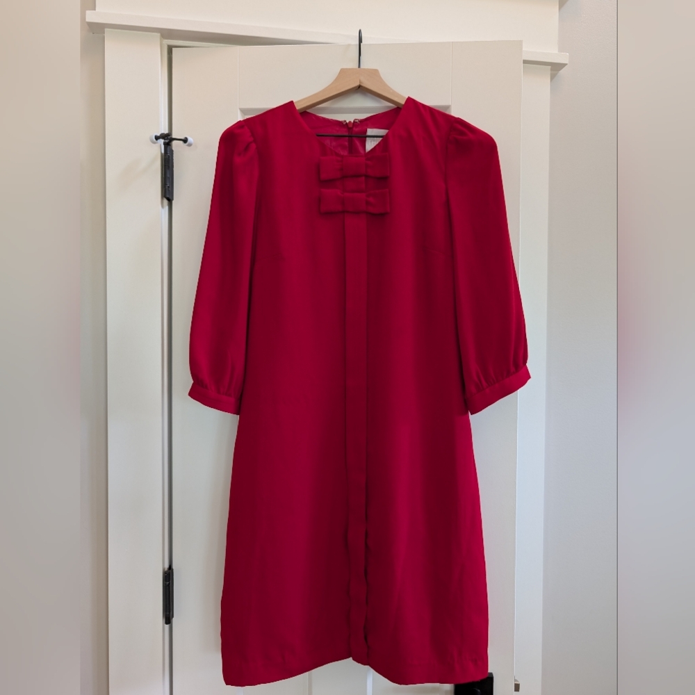 Karen Walker Long Sleeve Bow Detail Red Women's Dress Sz. 2